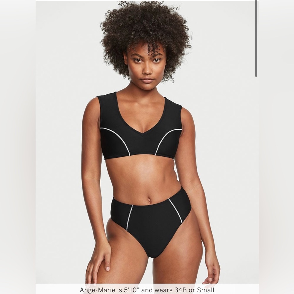 🆕 VICTORIA'S SECRET VS SWIM SEXY SPORT CROPPED TEE BIKINI TOP BACK LARGE - Picture 2 of 16